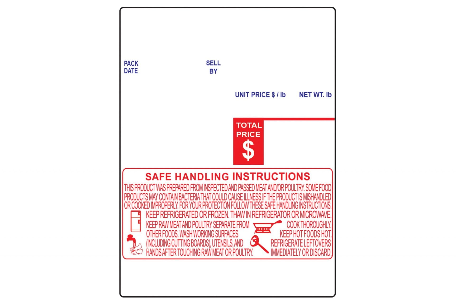 Safe Handling UPC Barcode Direct Thermal Label, 3" Core Compatible With Digi Scale