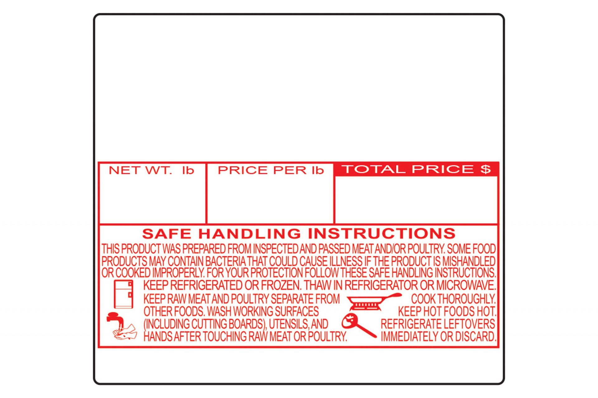 Safe Handling UPC Barcode Thermal Label Compatible with Toledo Scale