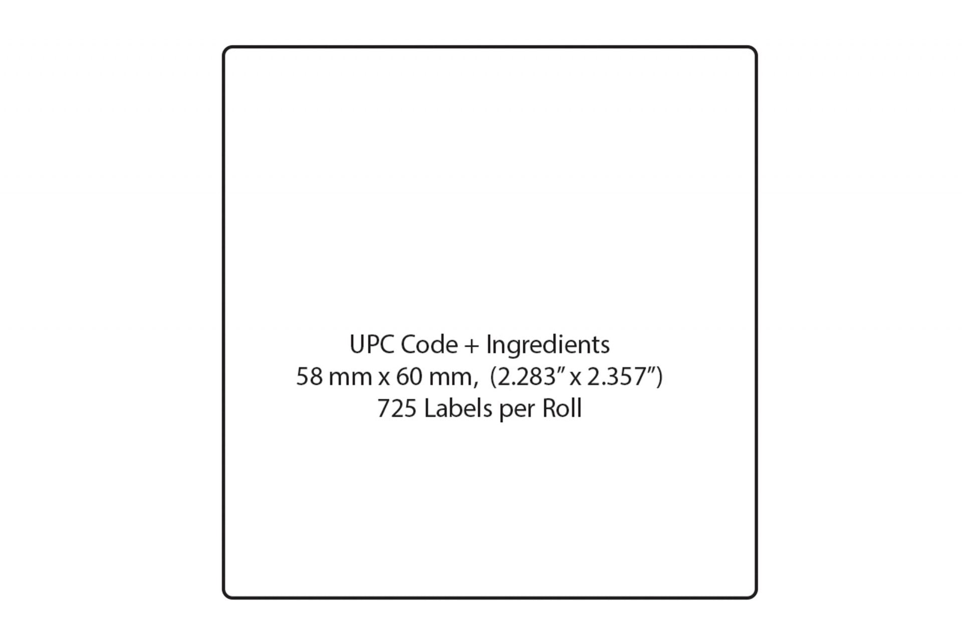 BL-6910 Blank, UPC and Ingredients, Direct Thermal Label