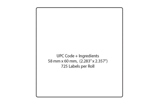 BL-6910 Blank, UPC and Ingredients, Direct Thermal Label
